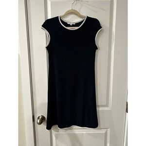 Annalee + Hope Dress Navy Blue and White Short Cap Sleeve Size S Casual Easter